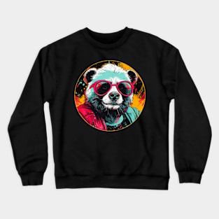 Cool Animals: Cartoon Vintage Funny Cool Panda Crewneck Sweatshirt